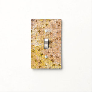 Puzzle Butterflies and Daisies-Browns by STaylor Light Switch Cover