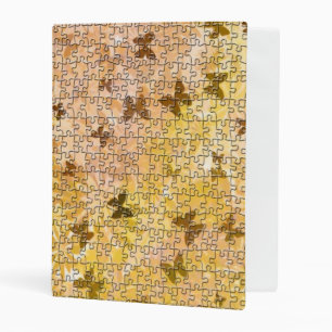Puzzle Butterflies and Daisies-Browns by STaylor Mini Binder