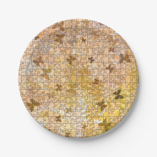Puzzle Butterflies and Daisies-Browns by STaylor Paper Plates