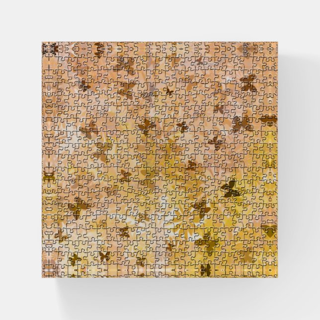 Puzzle Butterflies and Daisies-Browns by STaylor Paperweight (Front)