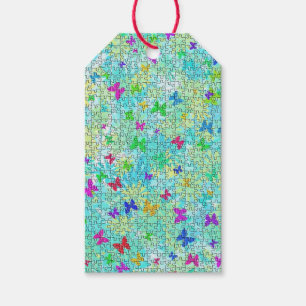 Puzzle Butterflies and Daisies-Colorful by STaylor Gift Tags
