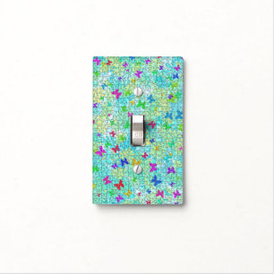 Puzzle Butterflies and Daisies-Colorful by STaylor Light Switch Cover