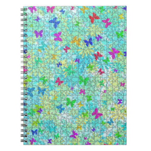 Puzzle Butterflies and Daisies-Colorful by STaylor Notebook