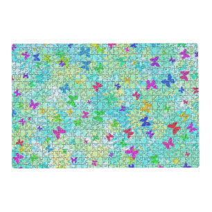 Puzzle Butterflies and Daisies-Colorful by STaylor Placemat