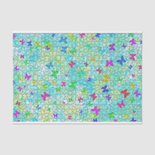 Puzzle Butterflies and Daisies-Colorful by STaylor Tissue Paper