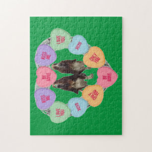 Puzzle Candy Love Hearts With Bassets