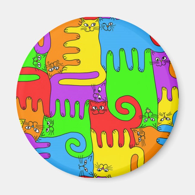 Puzzle Cats "Rainbow" 2 magnet (Front)