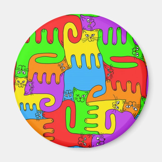 Puzzle Cats "Rainbow" 3 magnet (Front)