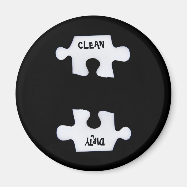Puzzle clean and dirty magnet (Front)