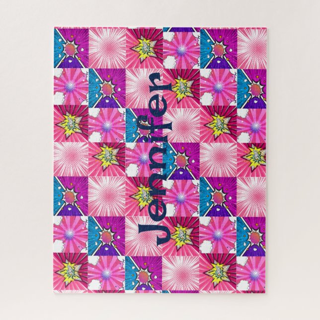 Puzzle comic super hero personalized (Vertical)