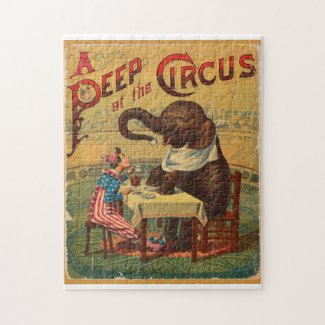 Puzzle featuring vintage illustration of circus 