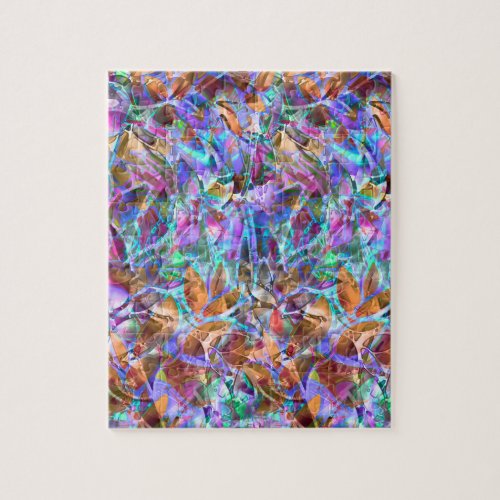 Puzzle Floral Abstract Stained Glass