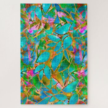 Puzzle Floral Abstract Stained Glass by Medusa81 at Zazzle