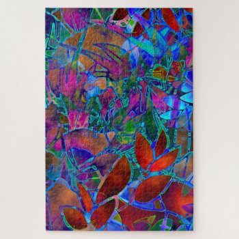 Puzzle Floral Abstract Stained Glass by Medusa81 at Zazzle