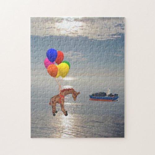 Puzzle _ Flying Giraffe over Ocean