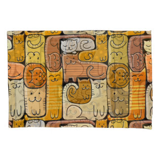 Puzzle Funny Cats House Seamless Pillow Case