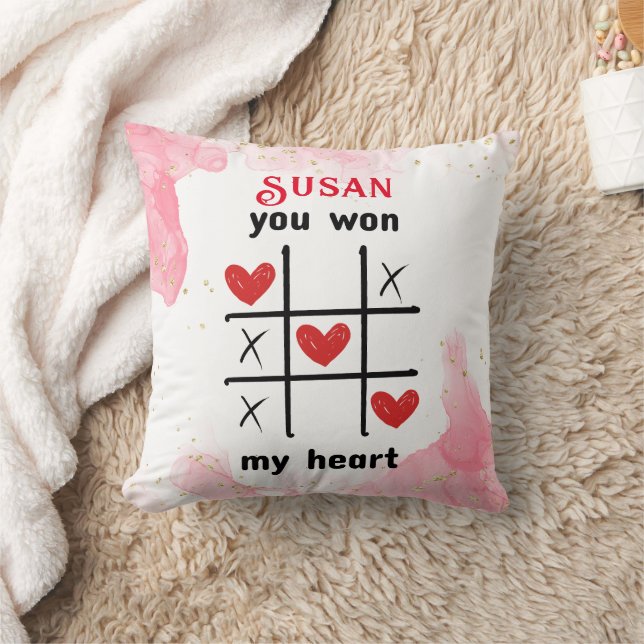 Puzzle Game I You won my heart Throw Pillow (Blanket)