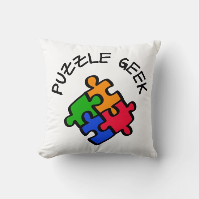 Puzzle Geek         Throw Pillow (Front)