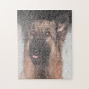 Puzzle German Shepherd Sticking Tongue Out