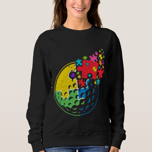 Puzzle Golf Support Autism Awareness Men Women Kid Sweatshirt (Front)