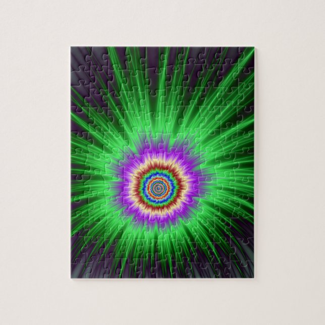 Puzzle  Green Star Burst (Vertical)