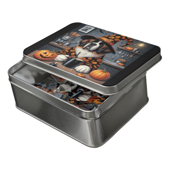 Puzzle Halloween theme in Tin (Lid Open)