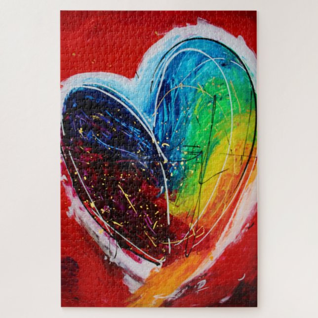 Puzzle heart, love color (Vertical)