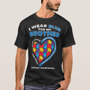 Puzzle I Wear Blue For My Brother Autism Awareness T-Shirt