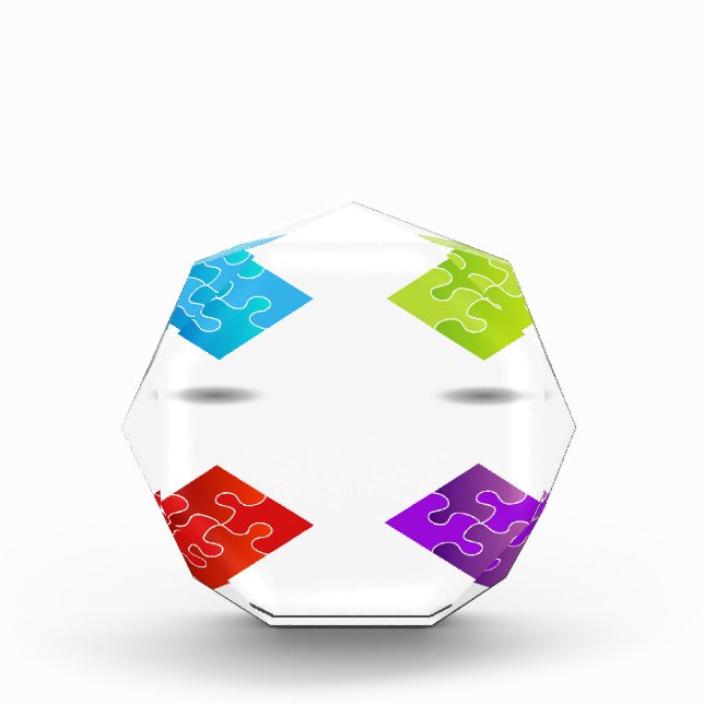 Puzzle in different colors acrylic award (Front)