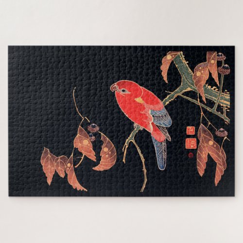PUZZLE  ITŌ JUKUCHŪ  RED PARROT ON BRANCH