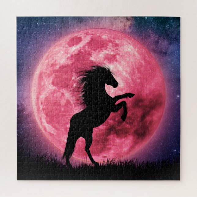 Puzzle Le cheval et la lune rose (Vertical)
