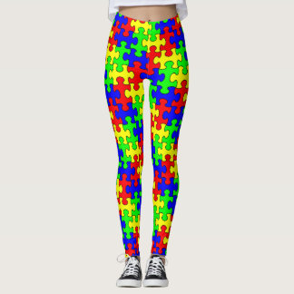 Puzzle Leggings: Colorful Puzzle Leggings