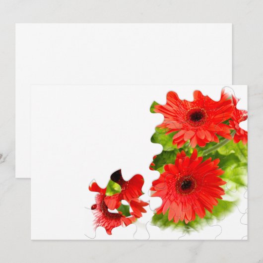 Puzzle-look gerbera photo (Front/Back)