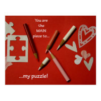 Puzzle Lovers Valentine's Day Postcard - jjhelene