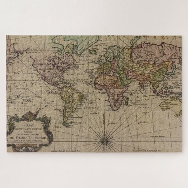 Puzzle mapamundi mapa del mundo antiguo (Horizontal)