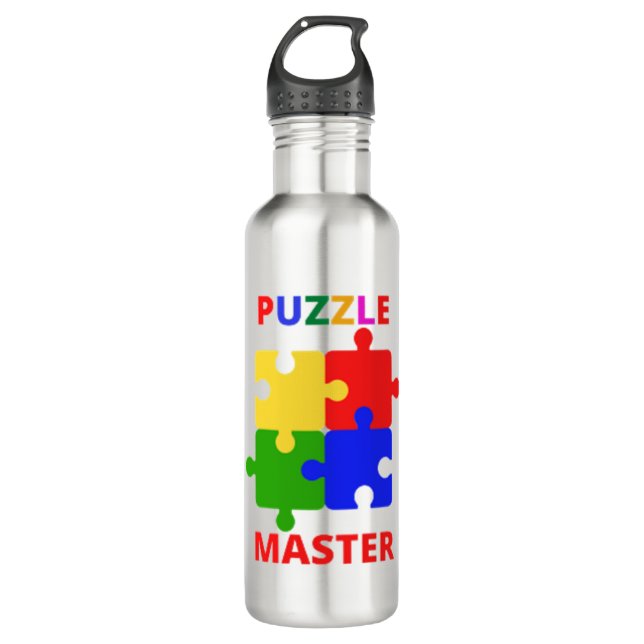 Puzzle Master Stainless Steel Water Bottle (Front)