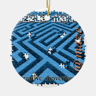 Puzzle Maze Riddle Ceramic Ornament
