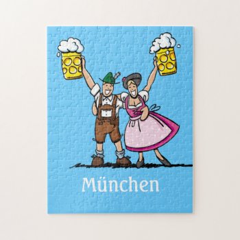 Puzzle München Beer Couple Cheers by frankramspott at Zazzle