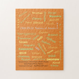 Puzzle/ Native American Names / mmetropolim design Jigsaw Puzzle
