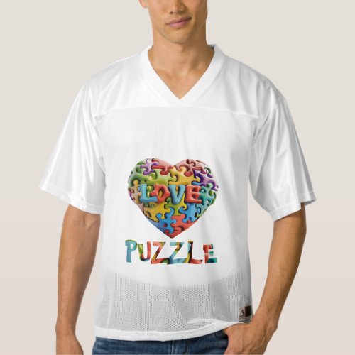 Puzzle of Love Mens Football Jersey