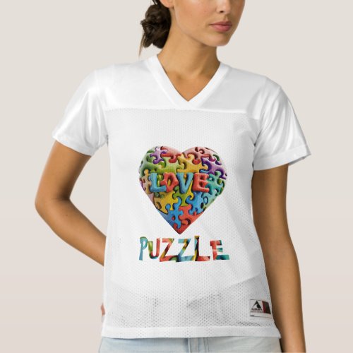 Puzzle of Love Womens Football Jersey