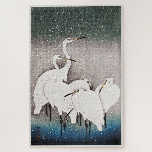 PUZZLE : OHARA KOSON : GROUP OF EGRETS (Vertical)