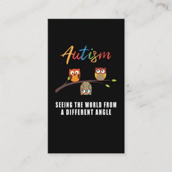 Puzzle Owl Autism Awareness Autistic Kid Business Card by Designer_Store_Ger at Zazzle