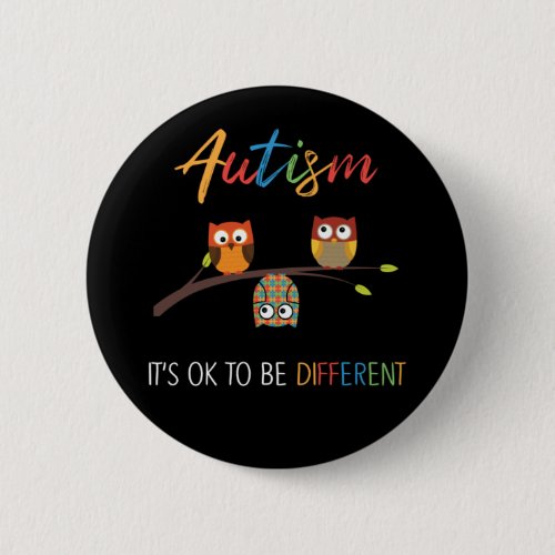 Puzzle Owl Cute Autism Awareness Autistic Kid Button