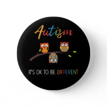Puzzle Owl Cute Autism Awareness Autistic Kid Button
