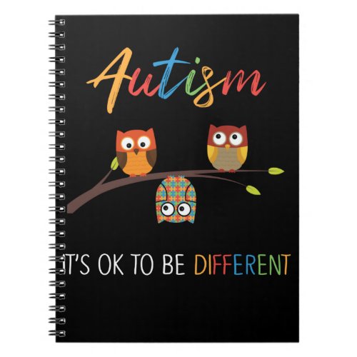 Puzzle Owl Cute Autism Awareness Autistic Kid Notebook