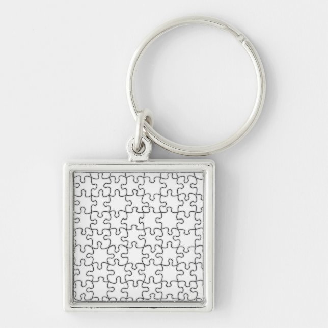 Puzzle Pattern (Add Your Image) Keychain (Front)