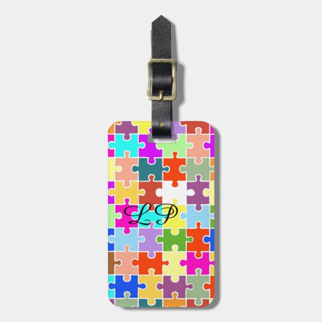 Puzzle Personalized Luggage Tag (Front Vertical)