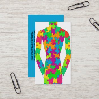 Puzzle Piece Body Business Card by businessCardsRUs at Zazzle