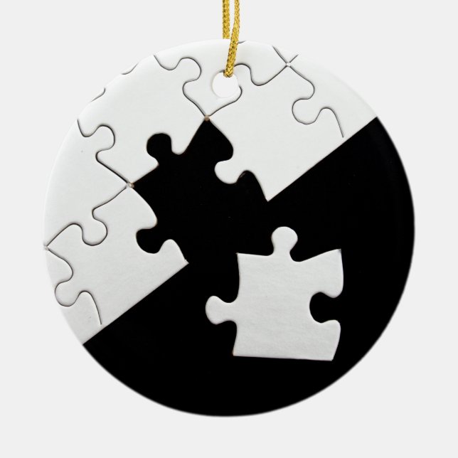 Puzzle Piece Ceramic Ornament (Front)